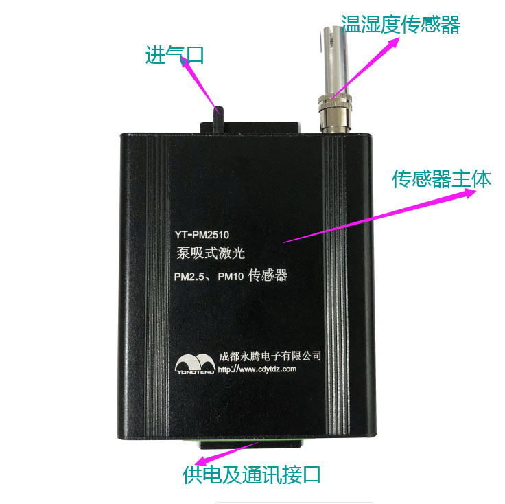 YT-PM2510 泵吸式激光粉尘传感器｜PM2.5/PM10颗粒物传感器