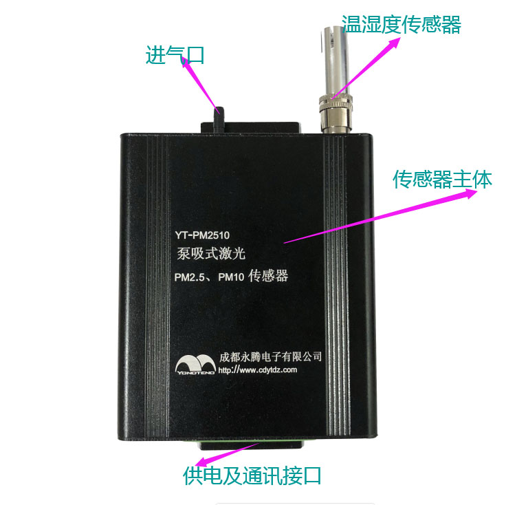 YT-PM2510 泵吸式激光粉尘传感器|PM2.5/PM10颗粒物传感器